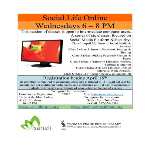 Social Media Materials Flyer Spring 2017