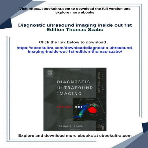 Diagnostic ultrasound imaging inside out 1st Edition Thomas Szabo