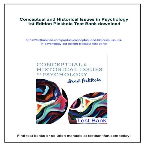 Conceptual and Historical Issues in Psychology 1st Edition Piekkola ...