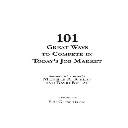 101 Ways to Compete in Todays Job Market