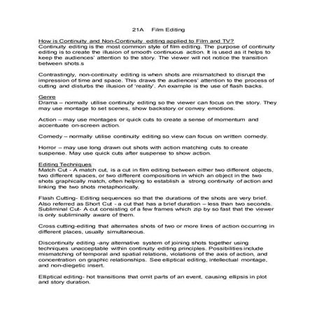 21 a film editing