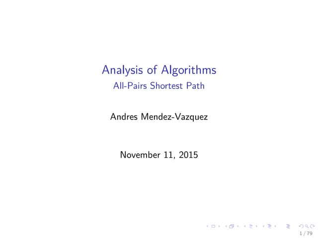 21 All Pairs Shortest Path