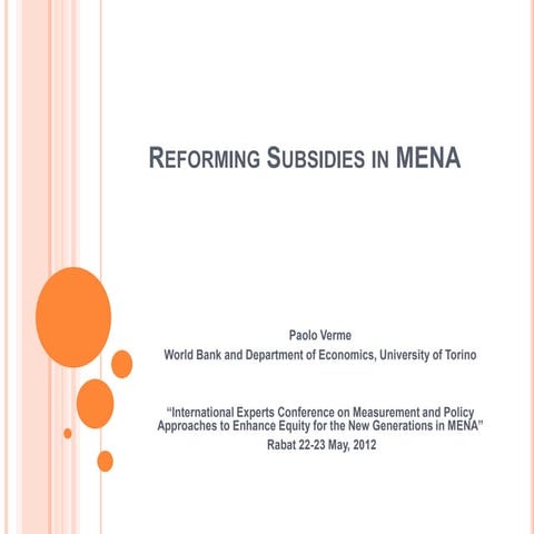 Reforming Subsidies in MENA
