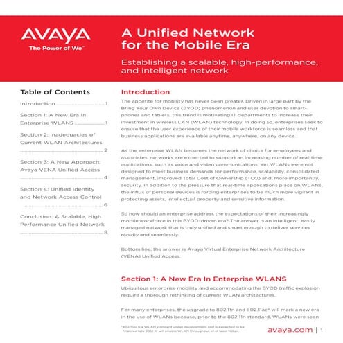 A Unified Network for the Mobile Era