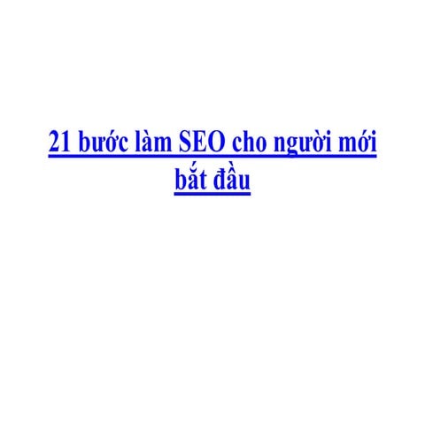 21 bước làm seo cho người mới bắt