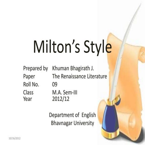 Milton's Style