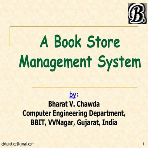 Book Store Management System - Database Design - 2021 | PPT