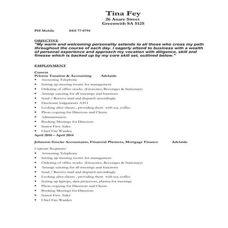 Resume - Tina Fey[1]