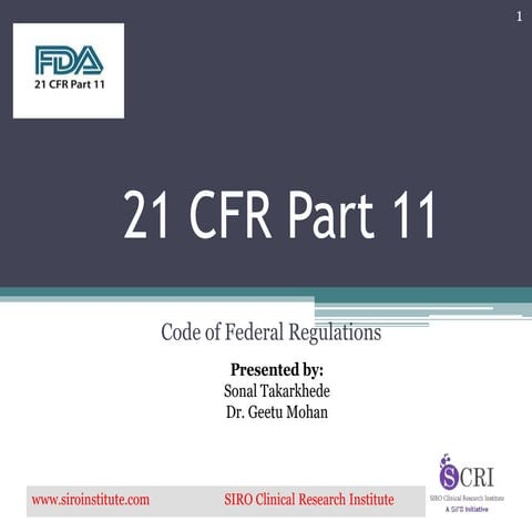 21 CFR Part 11 Code of Federal Regulations.pptx