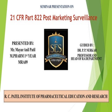 21 CFR Part 822 Post Marketing Surveillance.pptx