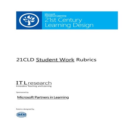 21 cld student work rubrics