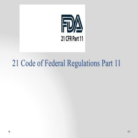 21code of federal regulation in pharmaceutical industry