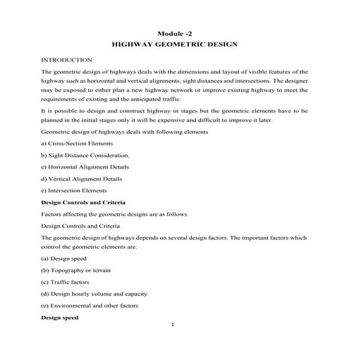Transportation Engineering -21CV52- Module 2