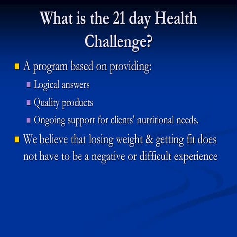 21 day health challenge | PPTX