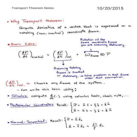 Transport Theorem Notes