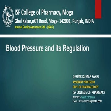 Blood Pressure and its Regulation