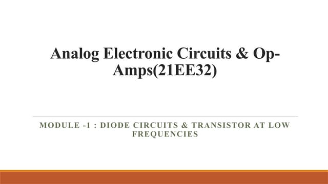 Analog electronic circuits with some imp