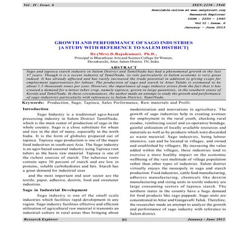 21 growth and performance of sago industries | PDF