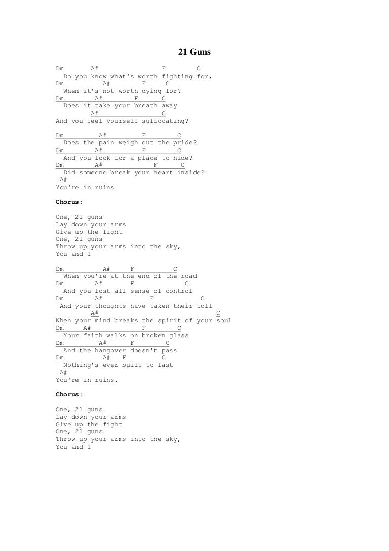 Lirik Lagu 21 Guns Green Day - Arsia Lirik