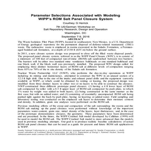 21 herrick parameter selections associated with wipp's sand2016 86