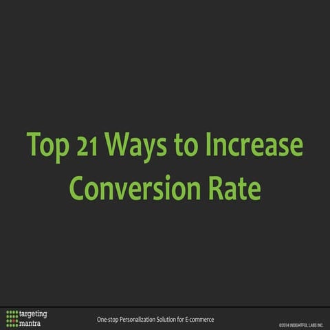 21 Mantras For Increasing Conversion In eCommerce
