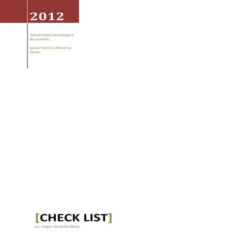 21 mayo del 2012 chek list