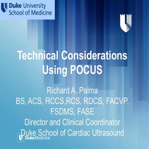 Technical Considerations Using POCUS (Cardiac Imaging Symposium)