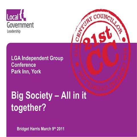 Independent Group Spring Conference, York March 9th 2011