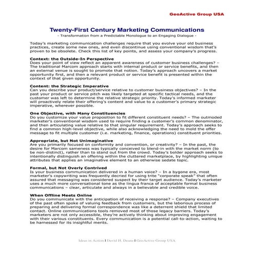 21st Century Marketing Communications - GeoActive Group