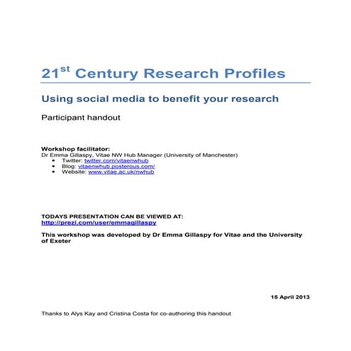 21st century research profiles handout 15 04-2013