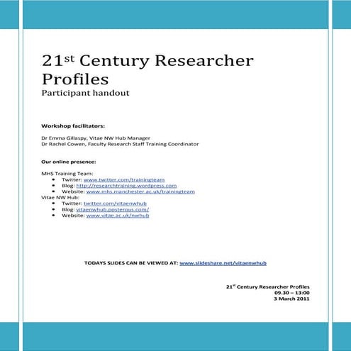 21st Century Research Profiles