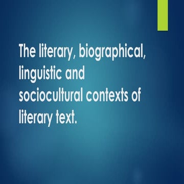 Contexts of literary works | PPTX