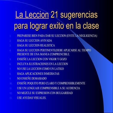 21 Sugerencias