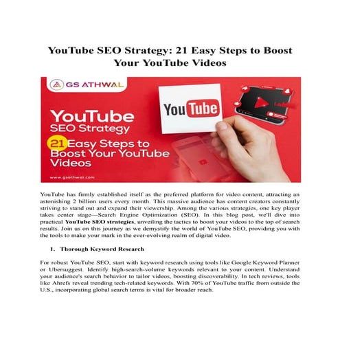 YouTube SEO Techniques: 21 Simple Steps to Promote Your Videos on YouTube
