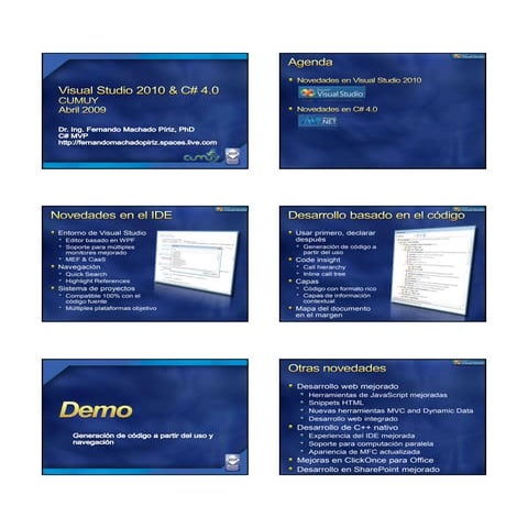 (22.04.2009) Cumuy Presenta -  Novedades en la plataforma de desarrollo .NET ...