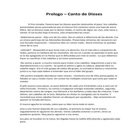 Prologo, 1 Parte | Canto de Dioses | B. T. Khalid