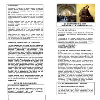 GUIÓN DE LA MISA DEL DOMINGO 3º DE ...