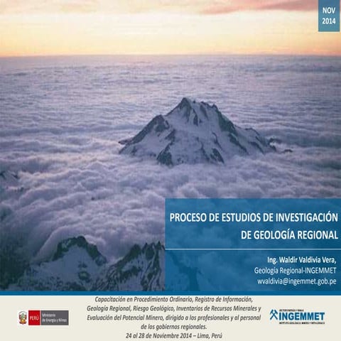 Proceso de Estudios de Investigación de Geología Regional
