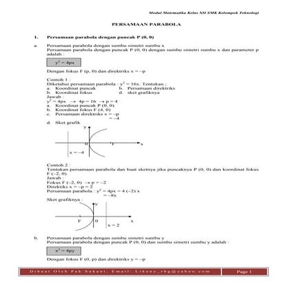 22. modul persamaan parabola pak sukani