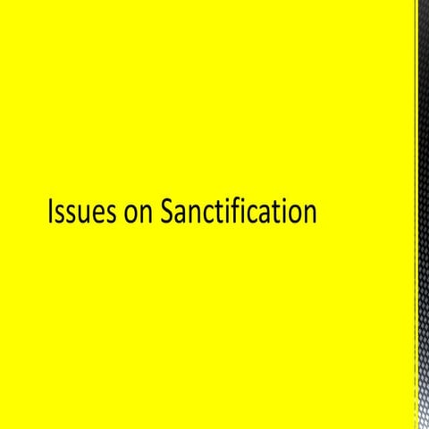 22. issues on sanctification