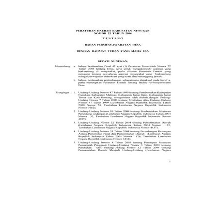 Perda Kabupaten Nunukan Badan Permusyawaran Desa.
