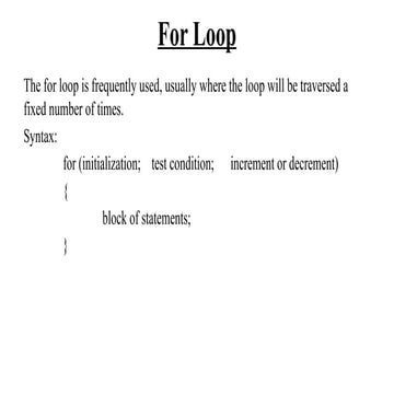 For Loop in Java 12123435363324433fr424352254425545 | PPTX