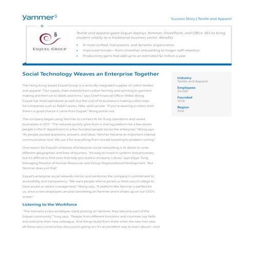 Social technology weaves an enterprise together