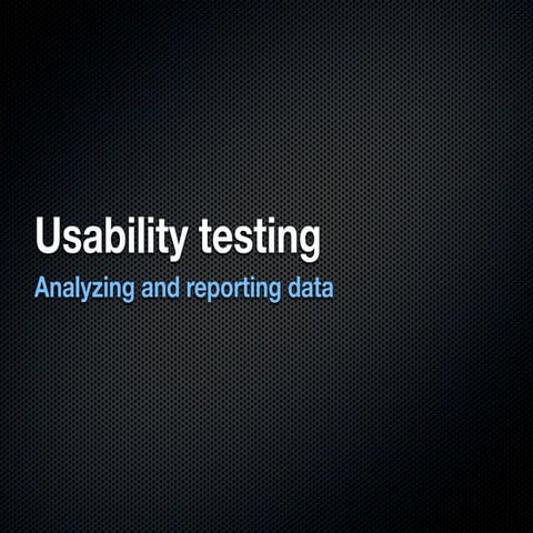 usability reporting