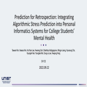 Prediction for Retrospection: Integrating Algorithmic Stress Prediction into ...