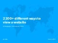 Internationalisation: 2200+ different ways to view a website