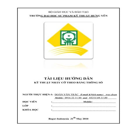 Hướng Dẫn Nhảy Size Theo Bảng Thông Số (21 trang)