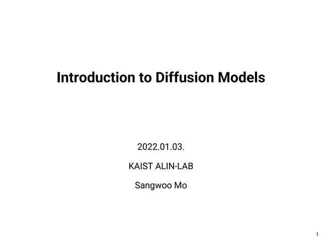 Introduction to Diffusion Models