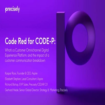 Code Red for CODE-P: What’s a Customer Omnichannel Digital Experience Platfor...