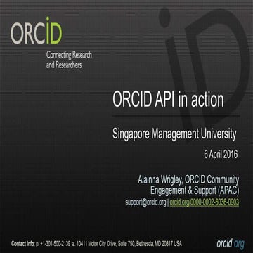 ORCID API in Action (A. Wrigley)